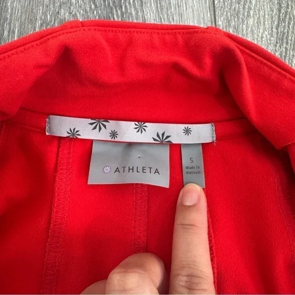 Athleta Full Zip Jacket Women’s Size Small Red Orange Stretch Performance - Picture 5 of 11